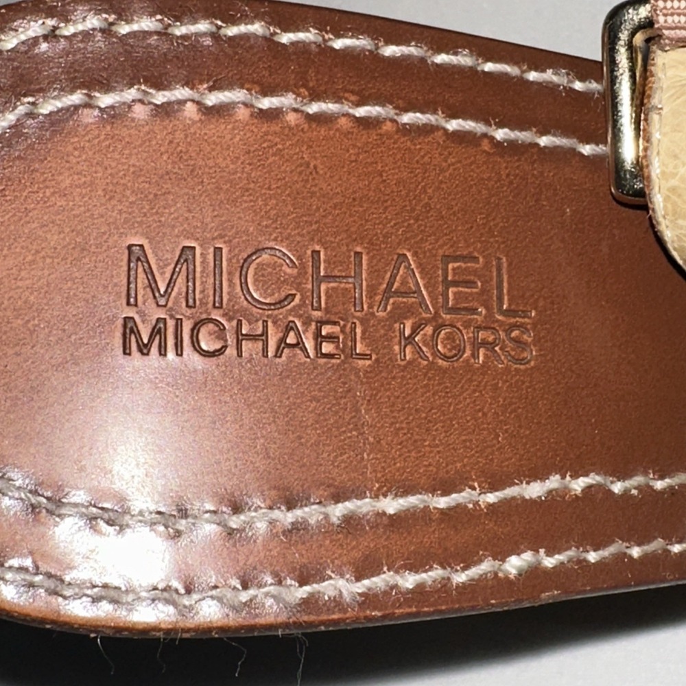 Michael Kors Dayton Sling Brown Open Toe Sandals Heels Women's Strappy SIZE 7.5 - Picture 7 of 11